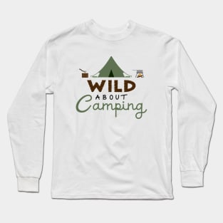 Wild About Camping Color Illustrative Design Long Sleeve T-Shirt